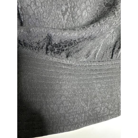 Vintage Liz Claiborne 100% Silk Wrap Blouse Black Jacquard 80s Small - Picture 11 of 13